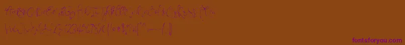 VeronaLotteScript Font – Purple Fonts on Brown Background