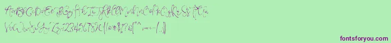 VeronaLotteScript Font – Purple Fonts on Green Background