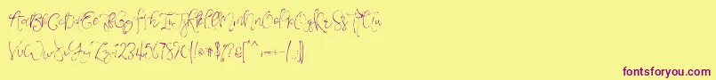 VeronaLotteScript Font – Purple Fonts on Yellow Background