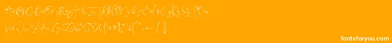 VeronaLotteScript-Schriftart – Weiße Schriften auf orangefarbenem Hintergrund