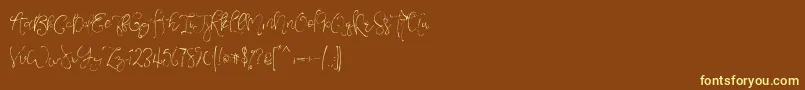 VeronaLotteScript Font – Yellow Fonts on Brown Background