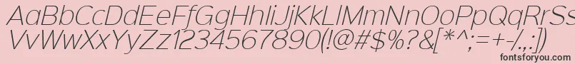 Sinkinsans200xlightitalic Font – Black Fonts on Pink Background