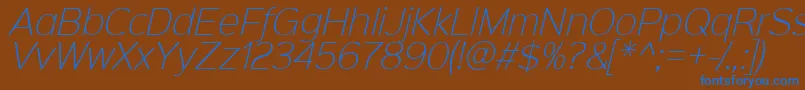 Sinkinsans200xlightitalic Font – Blue Fonts on Brown Background