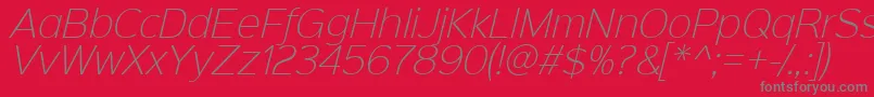 Sinkinsans200xlightitalic Font – Gray Fonts on Red Background