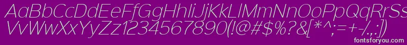 fuente Sinkinsans200xlightitalic – Fuentes Verdes Sobre Fondo Morado