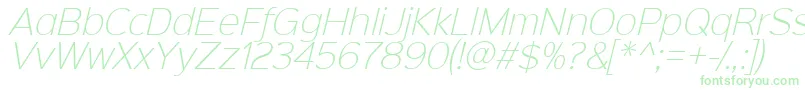 Sinkinsans200xlightitalic Font – Green Fonts on White Background