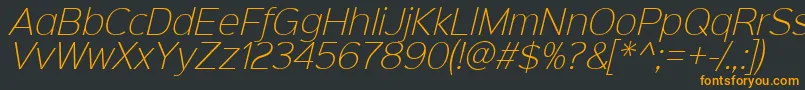 Sinkinsans200xlightitalic Font – Orange Fonts on Black Background