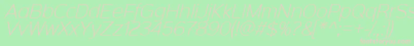 Sinkinsans200xlightitalic Font – Pink Fonts on Green Background