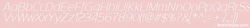 Sinkinsans200xlightitalic Font – White Fonts on Pink Background