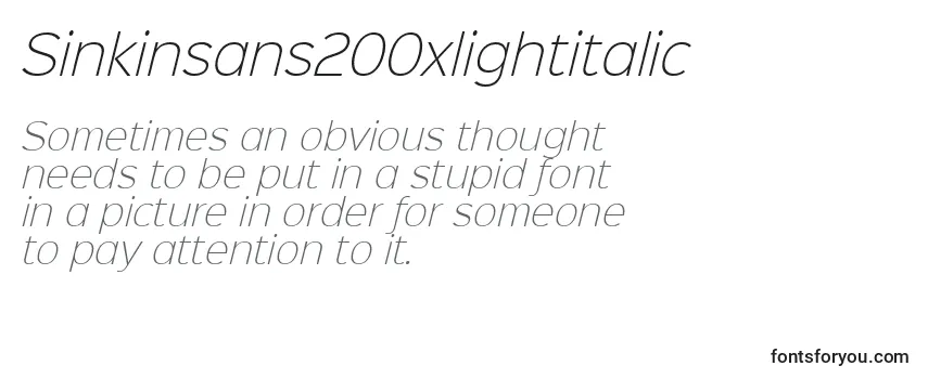 Sinkinsans200xlightitalic (71761) Font