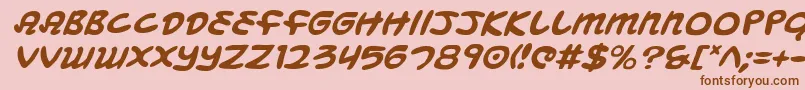 MagicBeansItalic Font – Brown Fonts on Pink Background