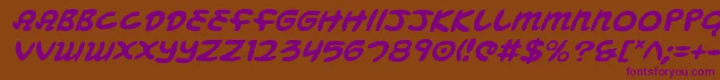 MagicBeansItalic Font – Purple Fonts on Brown Background