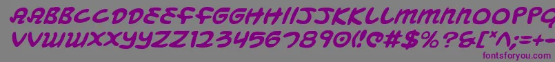 MagicBeansItalic Font – Purple Fonts on Gray Background