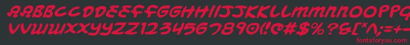 MagicBeansItalic Font – Red Fonts on Black Background