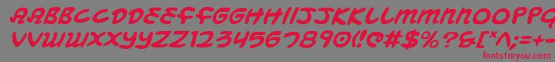 MagicBeansItalic Font – Red Fonts on Gray Background