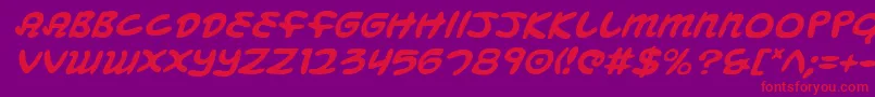 MagicBeansItalic Font – Red Fonts on Purple Background