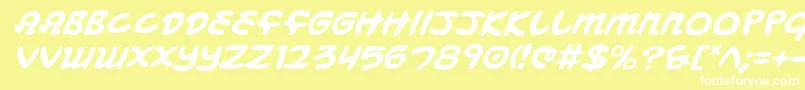 MagicBeansItalic Font – White Fonts on Yellow Background