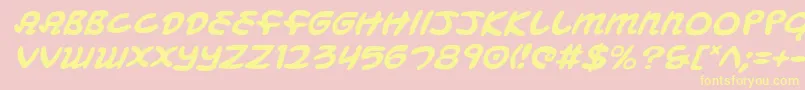 MagicBeansItalic Font – Yellow Fonts on Pink Background