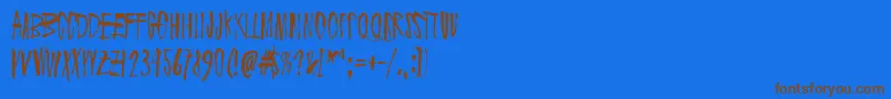 Drenazmozgow Font – Brown Fonts on Blue Background