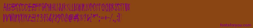 Drenazmozgow Font – Purple Fonts on Brown Background