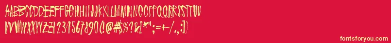 Drenazmozgow Font – Yellow Fonts on Red Background