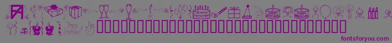 FadOmegaBirthdayBats Font – Purple Fonts on Gray Background