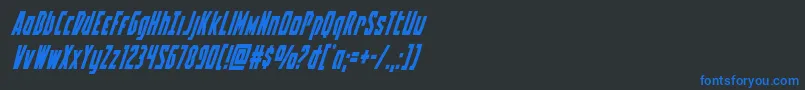 Battleworldsuperital Font – Blue Fonts on Black Background