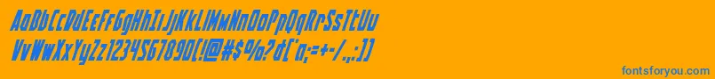 Battleworldsuperital Font – Blue Fonts on Orange Background