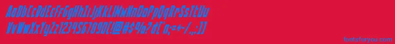 Battleworldsuperital Font – Blue Fonts on Red Background