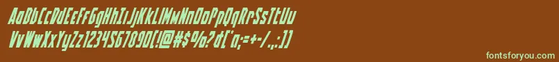 Battleworldsuperital Font – Green Fonts on Brown Background