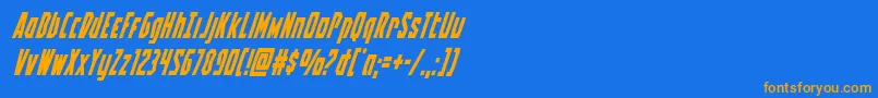 Battleworldsuperital Font – Orange Fonts on Blue Background
