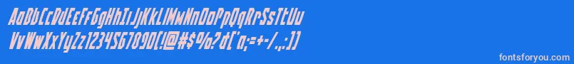 Battleworldsuperital Font – Pink Fonts on Blue Background