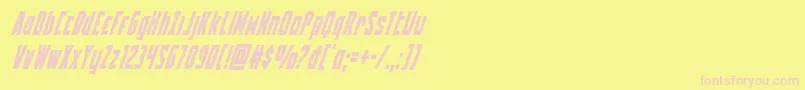 Battleworldsuperital Font – Pink Fonts on Yellow Background