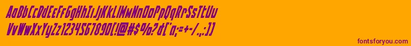 Battleworldsuperital Font – Purple Fonts on Orange Background