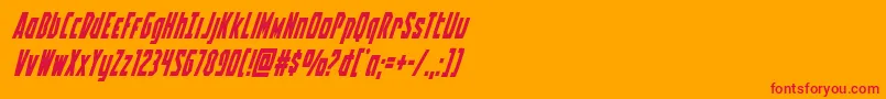Battleworldsuperital Font – Red Fonts on Orange Background
