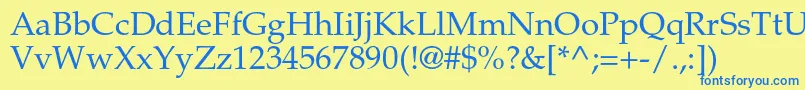 フォントPalatinoltstdRoman – 青い文字が黄色の背景にあります。