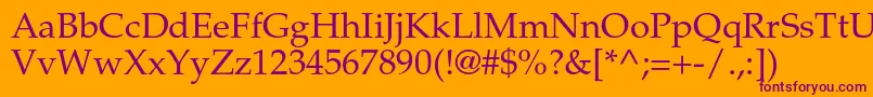 PalatinoltstdRoman Font – Purple Fonts on Orange Background