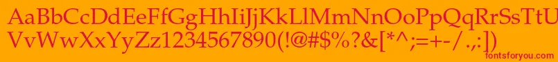 フォントPalatinoltstdRoman – オレンジの背景に赤い文字