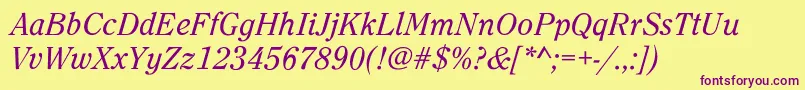 Erebus Font – Purple Fonts on Yellow Background