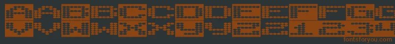 Syntheticsyncronism-fontti – ruskeat fontit mustalla taustalla