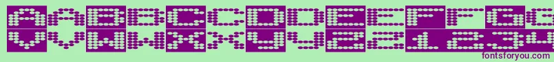 Czcionka Syntheticsyncronism – fioletowe czcionki na zielonym tle