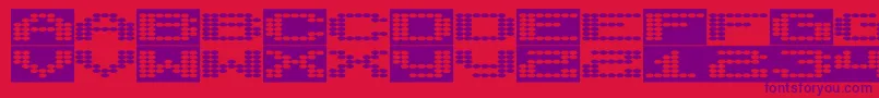 Czcionka Syntheticsyncronism – fioletowe czcionki na czerwonym tle