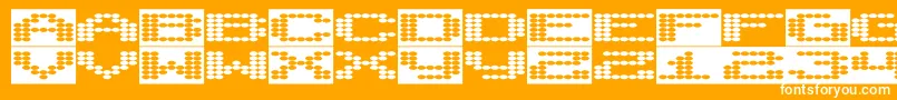 Fonte Syntheticsyncronism – fontes brancas em um fundo laranja