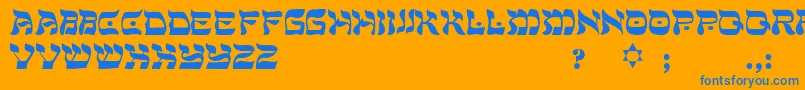PeaceRegular Font – Blue Fonts on Orange Background