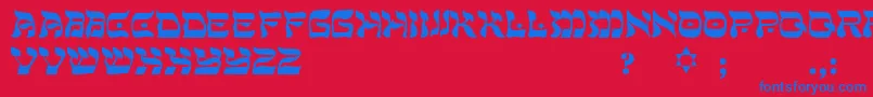 PeaceRegular Font – Blue Fonts on Red Background