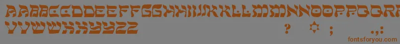 Czcionka PeaceRegular – brązowe czcionki na szarym tle