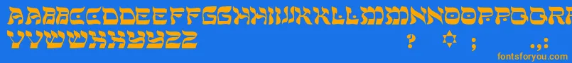 PeaceRegular Font – Orange Fonts on Blue Background