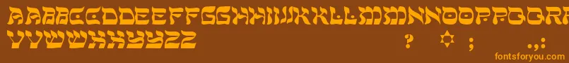 PeaceRegular-Schriftart – Orangefarbene Schriften auf braunem Hintergrund