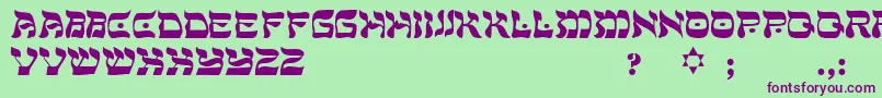PeaceRegular Font – Purple Fonts on Green Background