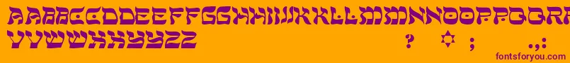 PeaceRegular-fontti – violetit fontit oranssilla taustalla